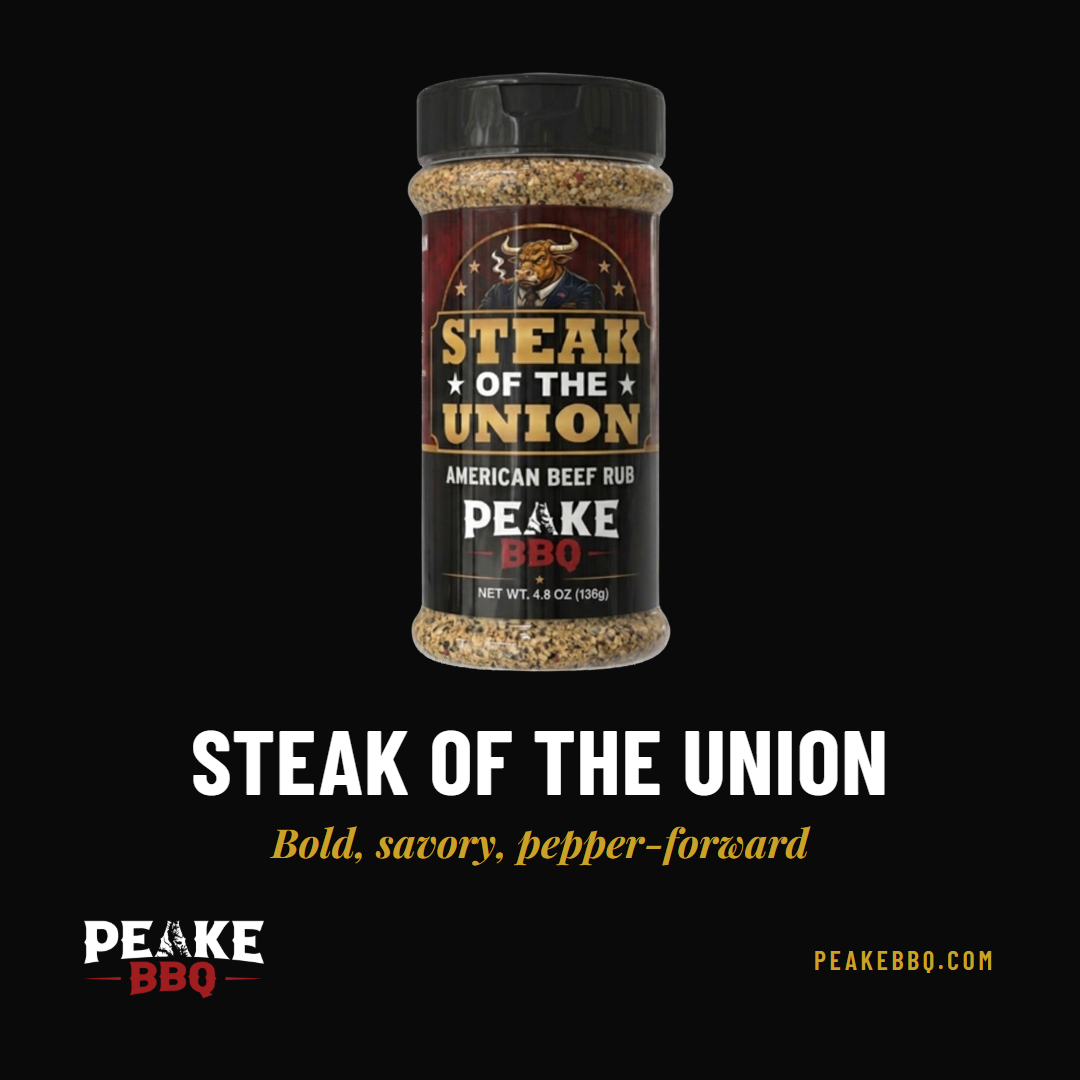 Steak of the Union bottle, bold savory pepper-forward beef rub