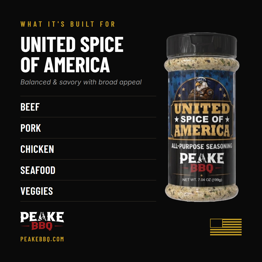 United Spice of America: built for beef, pork, chicken, seafood and veggies